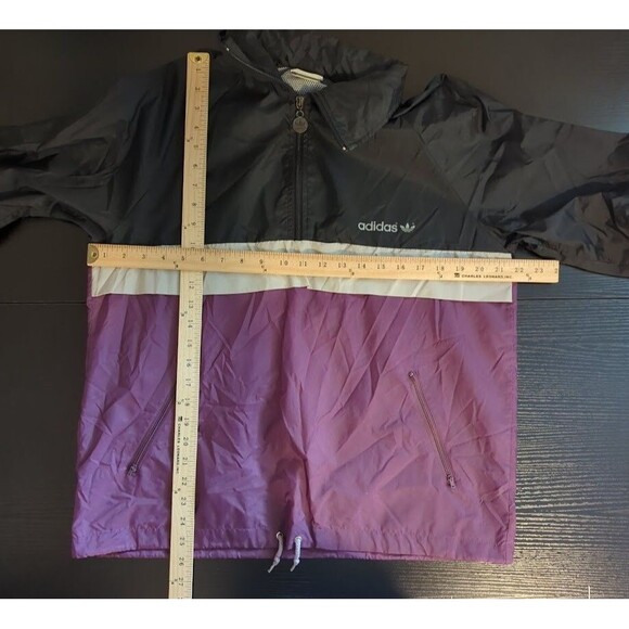 Vintage Adidas Trefoil 1/4 Zip Windbreaker Jacket Hidden‎ Hood Size Medium - Picture 16 of 16